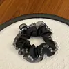 Scrunchie de Cetim com Borda de Cristal Feito à Mão de Alta Qualidade para Mulheres, Novo Acessório de Cabelo da Celebridade da Internet Coreana, Elástico de Cabelo, Flor de Cabelo para Mulheres