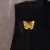 Broche Mariposa Dorado Retro Francés, Exquisito, Moderno, Elegante, Lujo Accesible, Pin de Solapa de Traje de Gama Alta para Mujer