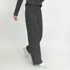 Pantalones de pierna ancha a rayas para mujer, nuevo para otoño e invierno, sueltos, adelgazantes, pantalones de pijama, cintura alta, pantalones rectos, pantalones casuales para el hogar