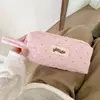 Bolsa de maquillaje de lunares en forma de corazón estilo Ins, bolsa de almacenamiento de cosméticos de gran capacidad, bolso de mano portátil para viajes, estuche para lápices para estudiantes