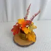 Planta en Maceta Tejida de Hierba de Hoja de Arce Artificial para Festival de la Cosecha de Otoño Decoración de Escritorio para el Hogar Adorno de Escena para Festival Floral