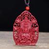 Colgante de cinabrio natural calado ocho Buda Guardián para hombre y mujer, colgante de los doce signos del zodiaco de arena púrpura dorada al por mayor