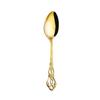 Cuchara y tenedor de acero inoxidable 304 transfronterizo repujado estilo europeo corte imperial vajilla Golden Court chapada en titanio juego de cuchillo, tenedor y cuchara de estilo occidental