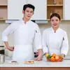 Ropa de Trabajo de Chef de Color Sólido Otoño e Invierno Catering Hotel Cantina Restaurante Ropa de Cocina Manga Larga Hombres