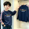 Camiseta de manga larga para niño con tres rayas, nuevo estilo primavera y otoño 2026, camiseta básica de algodón puro holgada para niños, top moderno