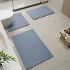 Alfombrilla absorbente de tierra de diatomeas para baño, felpudo antideslizante de secado rápido para puerta de inodoro, alfombrilla de baño en forma de U para inodoro