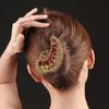 Accesorios Vintage para el Cabello Pinza Pavo Real Pinza Lateral Grande Pinza de Pico de Pato Pinza de Horquilla con Pedrería Tocados de Temperamento Pinza de Agarre para Mujer