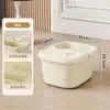 Balde para Banho de Pés Uso Doméstico Espessado e Elevado com Rodas Balde Portátil para Banho de Pés Isolamento Acima da Panturrilha Massagem Balde para Lavar os Pés Bacia para Lavar os Pés