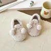 Zapatos peludos para niñas, zapatos de algodón rojos para bebé, zapatos de princesa, colección de invierno 2026, zapatos sin cordones para niños y bebés con forro de felpa