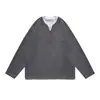 Northern Limit Marca Americana de Moda Masculina Outono 2025 Novo Moletom Patchwork Falso de Duas Peças Pulôver Bordado Masculino