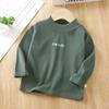 Camiseta de baixo de Veludo para crianças outono e inverno gola alta masculina manga longa camiseta infantil quente Top Roupas infantis Primavera e Outono