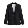 Roupas Femininas 2026 Primavera Novo Estilo Moda Europeia e Americana Simples Slim-Fit Blazer com Ombreiras 2253599 Lapela