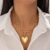 Moda Retro Transfronteriza Europea y Americana Personalizada Collar de Hierro Dorado Corazón Simple Girasol Aleación Colgante Exagerado