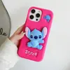 Funda de Silicona con Soporte de Dibujos Animados para Teléfono Móvil Adecuada para iPhone 16 15 Pro Max Cubierta Protectora Anticaídas Estéreo 3D