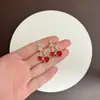 Pendientes de Cereza Dulce Estilo Francés, Populares en Europa y América, Suaves y Elegantes, Lujo Ligero, Pendientes de Moda y Versátiles