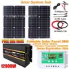Panel Solar 50W Portátil Fuente de Alimentación Exterior Almacenamiento de Energía Sistema Solar Completo Inversor de Onda Sinusoidal Pura Controlador