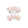 Bestseller de Xiaohongshu Uñas Portátiles Hechas a Mano Simples Francesas Deseo Puro Blanqueamiento Ojo de Gato Lunares Degradado Nude Manicura Uñas Postizas