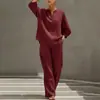 Comércio exterior transfronteiriço europeu e americano, roupas femininas, novos estilos de verão, conjunto de duas peças de calça larga solta de cor sólida casual para o dia a dia