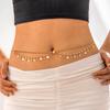 Moda Transfronteriza Europea y Americana Simple Diamante Hierro Sexy Cadena Corporal Concha Mariposa Estrella Colgante Cadena de Cintura Accesorios