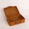 Maleta de Vime Caixa de Presente Decorativa Retro Caixa de Rattan Tecida à Mão Caixa para Lembrancinhas de Festa de Casamento Caixa de Armazenamento de Vime