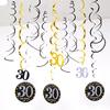 Set de 12 Piezas de Fiesta de Cumpleaños de Amazon Colgante Espiral de PVC 30 Años 40 Años 50 Años Decoración Arreglo 60º Cumpleaños