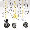Amazon fiesta de cumpleaños 12 piezas adornos espirales de PVC 18 años 21 años 30 años 40 años decoración de cumpleaños adornos colgantes