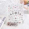 Arte de Uñas Rosa Estilo Japonés Celebración de Internet Popular Lindo Dibujo Animado Panda Bebé Pegatinas para Uñas Serie de Flores Estilo Nacional Pegatina Adhesiva Trasera