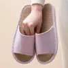 Chinelos de Linho para Mulheres, Primavera e Outono, Solado Macio Antiderrapante para Interior, Respiráveis, Absorventes de Suor, Chinelos Confortáveis para Casais, Primavera e Verão Masculinos