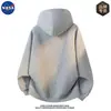 Sudadera con capucha tipo cárdigan de manga larga de alta calidad y moderna marca NASA para hombre, top casual de moda otoñal para pareja