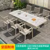 Mesas e Cadeiras de Exterior, Pátio Jardim, Mesa de Ardósia de Exterior, Varanda Terraço Exterior, Conjunto de Mesa e Cadeiras de Liga de Alumínio para Lazer