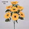 Flores Artificiales, 9 Cabezas Grandes de Margarita Gerbera en Ramo, Adornos Sacrificiales para Exteriores, Flores de Seda, Venta al por Mayor de Fabricante de Yiwu