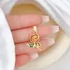 [oro real de cobre] oro rosa elegante compacto alta exportación transfronteriza DIY joyería hecha a mano cobre circonio micro incrustación colgante