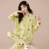 Pijama Nuevo Estilo Otoño e Invierno 2024 para Mujer Manga Larga Estilo Delgado Estilo Celebridad de Internet INS Venta Caliente Conjunto de Cárdigan Casual para el Hogar
