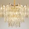 Lámpara de araña de cristal de lujo ligero estilo francés para sala de estar, luz principal moderna para pasillo, vestíbulo, villa, comedor de alta gama y dormitorio