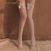 Lencería Sexy Feimu, Sexy, Dulce y Suave, Medias Largas de Malla con Lazo, Medias, Calcetines de Estudiante con un Cabello