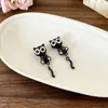 Pendientes de Gato Negro con Goteo de Aceite Lindos de Dibujos Animados para Mujer, Exquisitos, Dulces, Sencillos y a la Moda, Pendientes para Estudiantes con Corazón de Niña, para Viajes