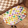 Alfombrilla Creativa de Baño Dopamina Absorbente Secado Rápido Tablero de Ajedrez Barro de Diatomeas Cojín Suave Alfombra Antideslizante para Puerta de Baño