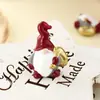 Decorações de Natal 6 peças/caixa enfeites em miniatura de Papai Noel de resina enfeites de festa para mesa jardim vasos