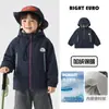 Casaco Europeu para Meninos Inverno Plus Veludo Engrossado Estilo Inverno para Bebê Impermeável Top Roupas Novas para Crianças Roupas de Crianças Roupas de Inverno