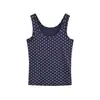 Colete sem mangas gola redonda estampa poá retrô americano 2026 Verão Nova Moda Slim Fit Casual Esportivo Top