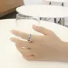 Runxin Nuevo anillo retro de plata tailandesa de múltiples capas irregulares para hombre y mujer anillo simple de vida cruz