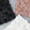 Nuevo Tejido de Malla con Bordado Floral Tridimensional Estilo Francés, Tejido para Vestido con Bordado Pesado de Flor de Rosa para Ropa de Mujer y Niños