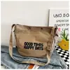 Bolso bandolera nuevo, elegante y transfronterizo, bolso de hombro de lona, moderno y versátil, bolso grande de letras para mujer
