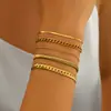 Conjunto de Pulseiras Multicamadas Novo Retrô Transfronteiriço Europeu e Americano Design de Nicho Feminino Joias de Moda de Luxo Leve Atacado