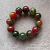 Pulseira Colorida de Ágata Pavão Brasileira com Contas Redondas, Contas de Bambu e Contas Cilíndricas, Pulseira de Jadeíta para Homens e Mulheres, Item Popular de Live Stream