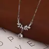Collar de Hoja de Laurel y Espiga de Trigo para Mujer Diseño de Nicho ins Moda Sensación de Alta Gama Colgante Cadena para Clavícula Regalo de Cumpleaños