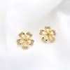 Novos brincos simples de ouro 14K com laço e agulha de prata s925 com micro cravação de zircônia, material para brincos diy
