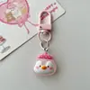 Llavero de Perro con Sombrero Transparente Colgante para Mochila de Ins Adorno Colgante Lindo Dibujo Animado Femenino Accesorio de Regalo para Estudiante