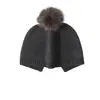 Venta al por mayor de fábrica 100% Cachemir Transfronterizo Otoño/Invierno Nuevo Color Sólido Gorro con Pompón Cálido Versátil Tejido Protección para Orejas Cubre Cabeza Gorro