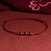 Contas de Cinábrio Natural Pulseira Tornozeleira Cordão Vermelho Simples Casal Masculino e Feminino Bebê Pulseira de Bebê Pulseira Ajustável